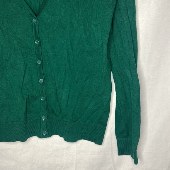 GREEN FOREVER 21 BUTTON CARDIGAN (L) - Picture 3 of 7
